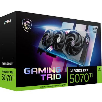 MSI NVIDIA GeForce RTX 5070 Ti GAMING TRIO PLUS Overclocked Triple Fan 16GB GDDR7 PCIe 5.0 Graphics Card