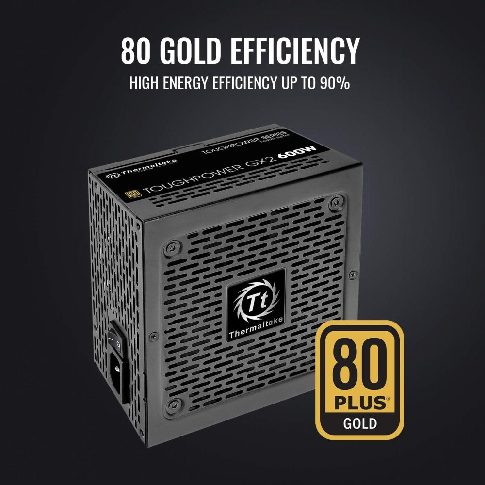 Thermaltake Toughpower GX2 80+ Gold 600W SLI/Crossfire Ready Continuous Power ATX 12V V2.4/EPS V2.92 Non Modular Power Supply 5 Year Warranty PS-TPD-0600NNFAGU-2 - Image 2
