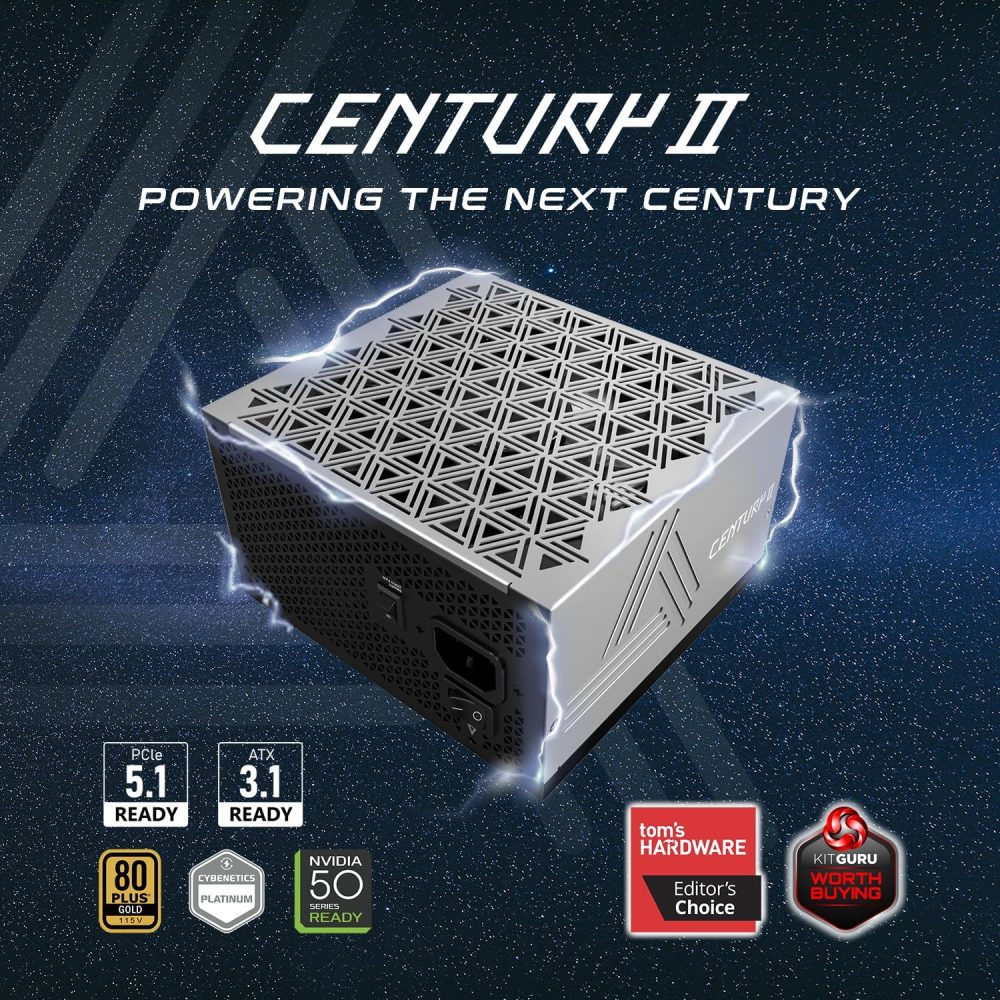 MONTECH Century II - 850W High-End ATX Gaming Power Supply - 80 Plus Gold & Cybenetics Platinum - Fully Modular - ATX 3.1 & PCIe 5.1 Ready with 12V-2x6 Cable - 10 Years Warranty - Image 2