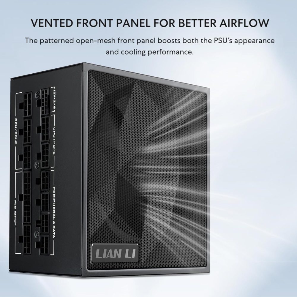 Lian Li SX Platinum 850W SXP Compact ATX Form Factor Power Supply w/ 12V-2x6 Cable - ATX 3.1 & PCIE 5.1 Compliant - 140mm Fan - Full Modular - 10 Year Warranty - Black (SX0850P.B) - Image 2