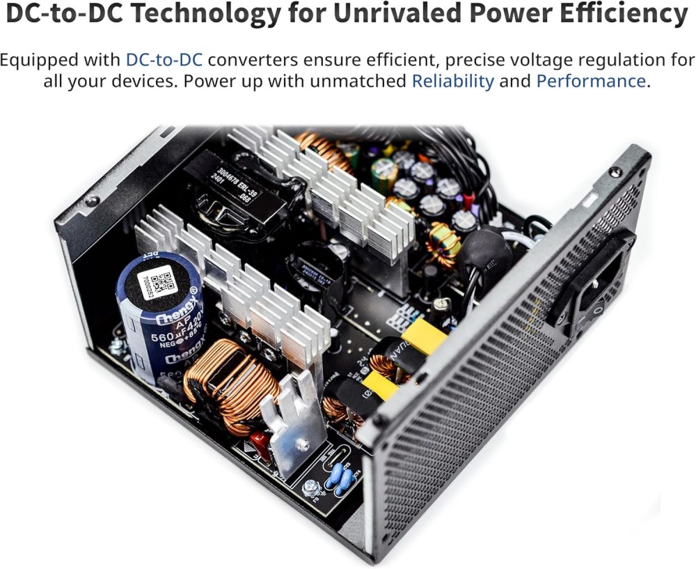 MONTECH APX 650W-Non-Modular Power Supply-80 Plus White Certified-Intel ATX12V-DC-to-DC Converter Technology- Flat Cable Design to Enhance Thermal efficiency-120mm Fan- 5-Year Warranty (APX 650W) - Image 2