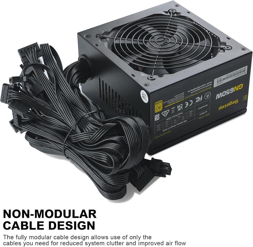 120mm Silent Fan Gaming PSU GN-650 Black