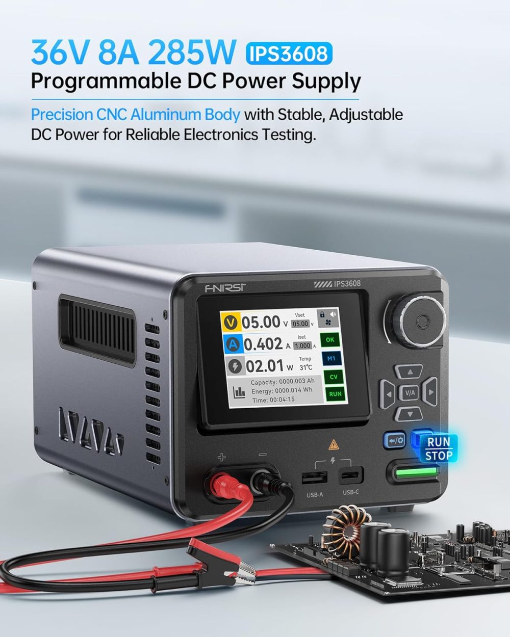 36V 8A Bench Power Supply with