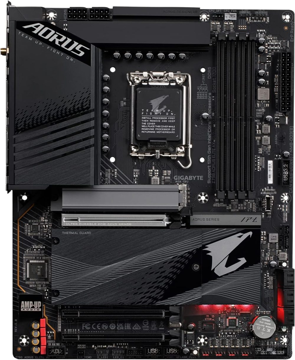 GIGABYTE Z790 AORUS Elite AX (LGA 1700/ Intel Z790/ ATX/ DDR5/ Quad M.2/ PCIe 5.0/ USB 3.2 Gen2X2 Type-C/Intel WiFi 6E/ 2.5GbE LAN/Q-Flash Plus/PCIe EZ-Latch/Gaming Motherboard) - Image 2