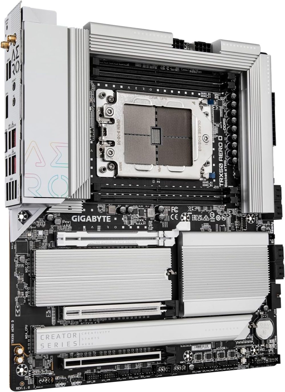 GIGABYTE TRX50 AERO D (sTR5/ AMD/ TRX50/ E-ATX/ DDR5/ PCIe 5.0 M.2/ PCIe 5.0/ USB4 Type-C/Wi-Fi 7/ Marvell 10GbE/ Motherboard) - Image 2