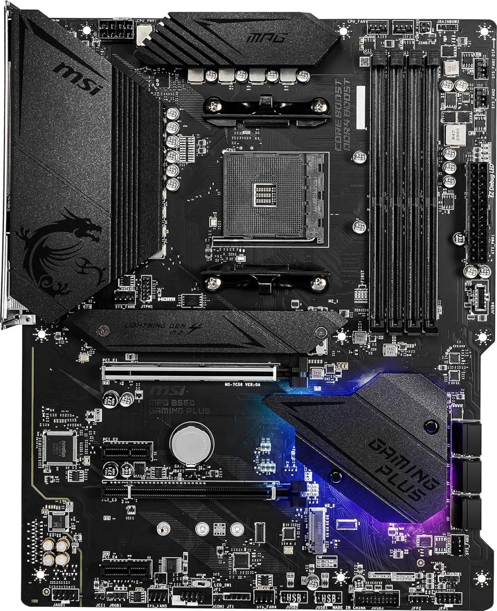 MSI MPG B550 GAMING PLUS Desktop Motherboard - AMD B550 Chipset - Socket AM4 - ATX - Image 2