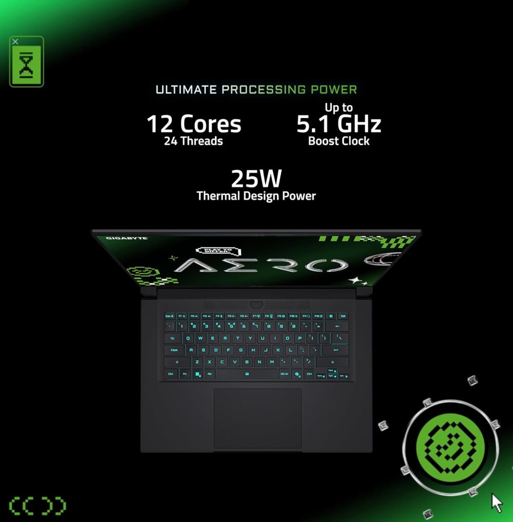 GIGABYTE AERO X16; Copilot+ PC - 165Hz 2560x1600 WQXGA - NVIDIA GeForce RTX 5070 - AMD Ryzen AI 9 HX 370-1TB SSD with 32GB DDR5 RAM - Windows 11 Home - Space Gray AERO X16 2WHA3USC64AH - Image 2