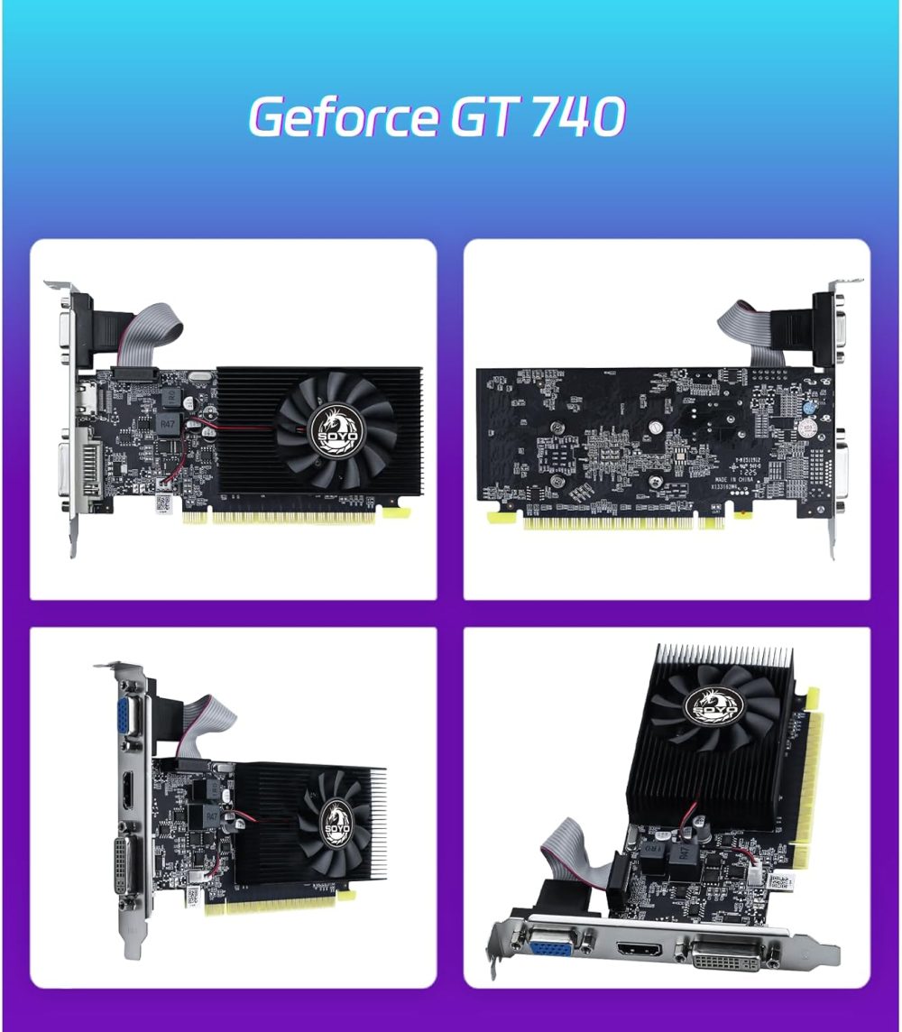 4GB DDR3 128 Bit Video Card with HDMI 2.0/VGA/DVI PCI Express x16 3.0 Single Fan Computer GPU