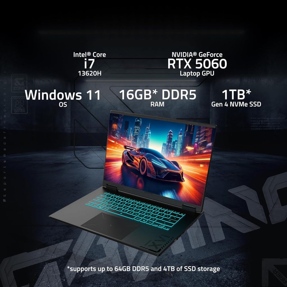 GIGABYTE - Gaming A16 Gaming Laptop - 165Hz 1920x1200 WUXGA - NVIDIA GeForce RTX 5070 - Intel i7-13620H - 1TB SSD with 32GB DDR5 RAM - Windows 11 Home AD Gaming A16 CWHI3US864SH - Image 2