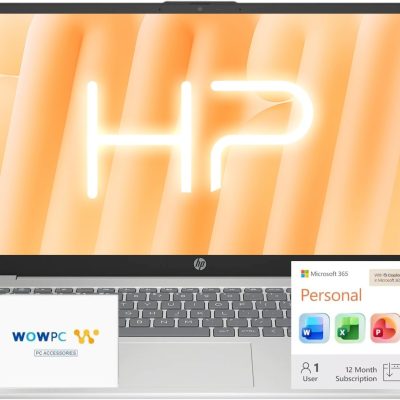 HP 15.6" Business Laptop Computer with Microsoft 365 • 2025/2026 Edition • Copilot AI • Intel 4-Core N100 CPU • 1.1TB Storage (1TB OneDrive + 128GB UFS) • 8GB RAM • Windows 11 • w/o Mouse