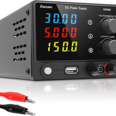 DC Power Supply Variable 30V 5A Adjustable DC Regulated Lab Bench Power Supply with 4-Digit LED Display