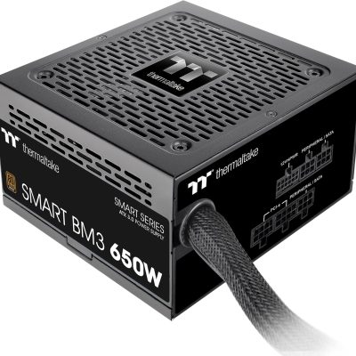 Thermaltake Smart BM3 650W 80Plus Bronze ATX 3.0 & PCIE 5.0 Ready Semi-Modular Power Supply; 105°C/221°F Japanese Capacitor; 5 Year Warranty; PS-SPD-0650MNFABU-3