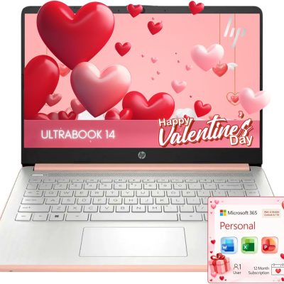 HP Rose Gold Ultrabook Laptop with Microsoft Office 365