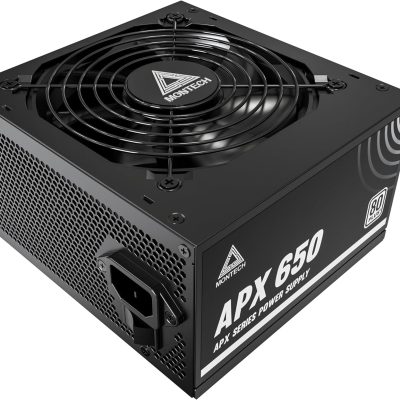 MONTECH APX 650W-Non-Modular Power Supply-80 Plus White Certified-Intel ATX12V-DC-to-DC Converter Technology- Flat Cable Design to Enhance Thermal efficiency-120mm Fan- 5-Year Warranty (APX 650W)