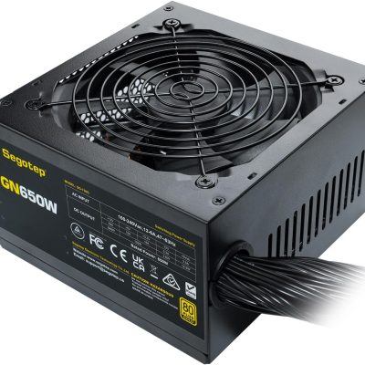 Segotep 650W 80 Plus Gold Certified Non-Modular ATX Power Supply with 6+2 Pin Connectors PFC Protection and RoHS Compliance