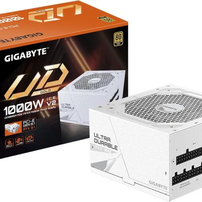 GIGABYTE UD1000GM PG5 V2 ICE - 1000W 80 Plus Gold Certified - PCIe5.1 Ready - ATX3.1 - Fully Modular Power Supply (GP-UD1000GMPG5 ICE)