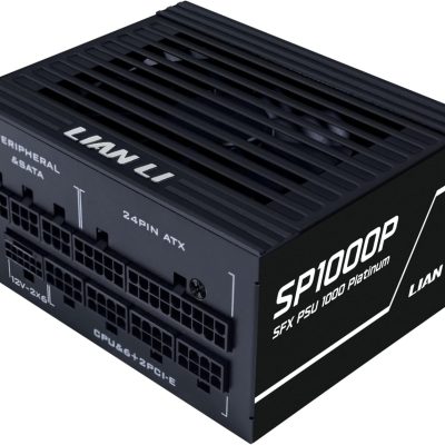 Lian Li SP Platinum 1000W SFX Form Factor Power Supply with 12V-2x6 Connectors - ATX 3.1 & PCIE 5.1 Compliant - Low-Noise - Fully Modular - 105°C Capacitors - 10 Year Warranty - Black (SP1000P.B)