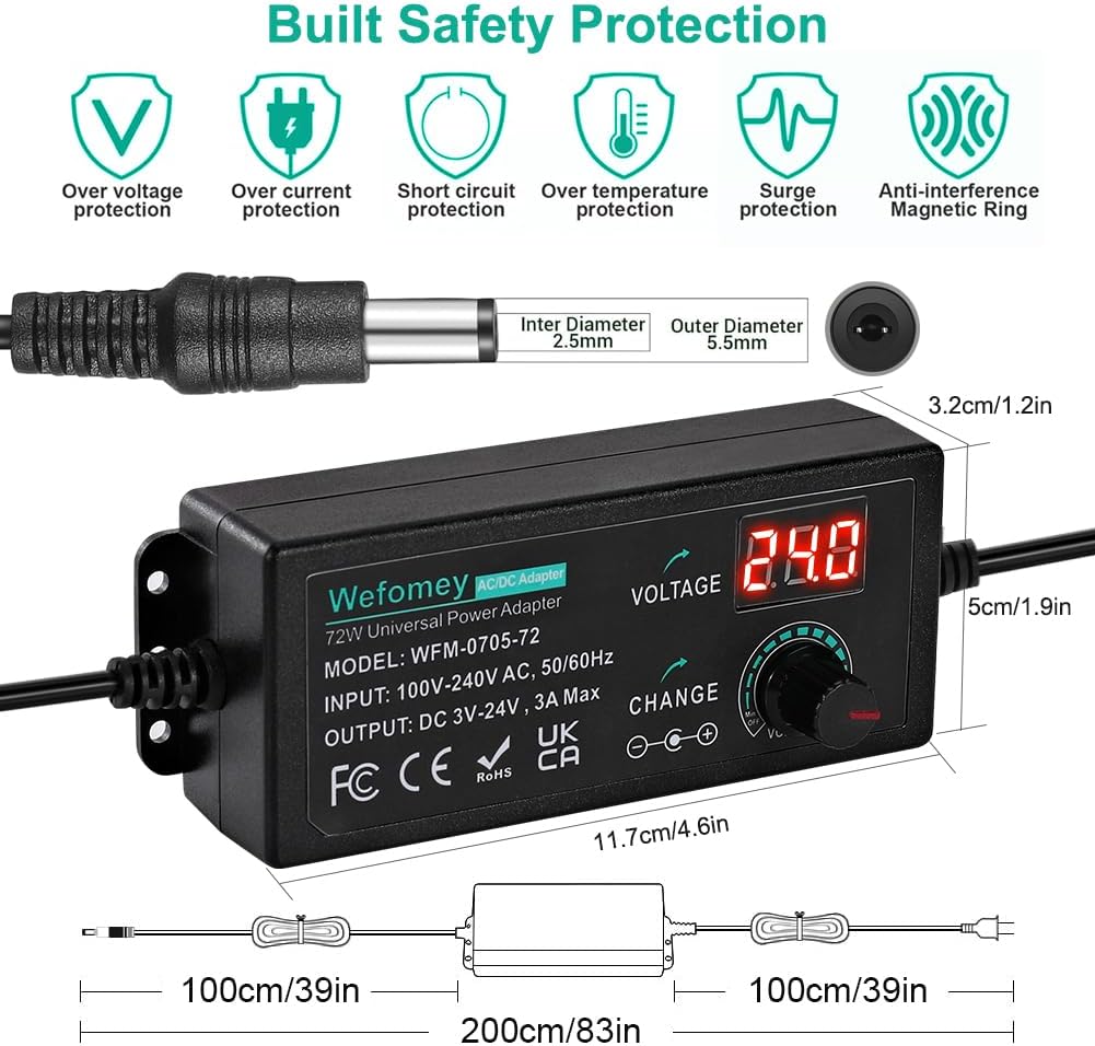 Polarity Converter and 4-Way Power Splitter Cable