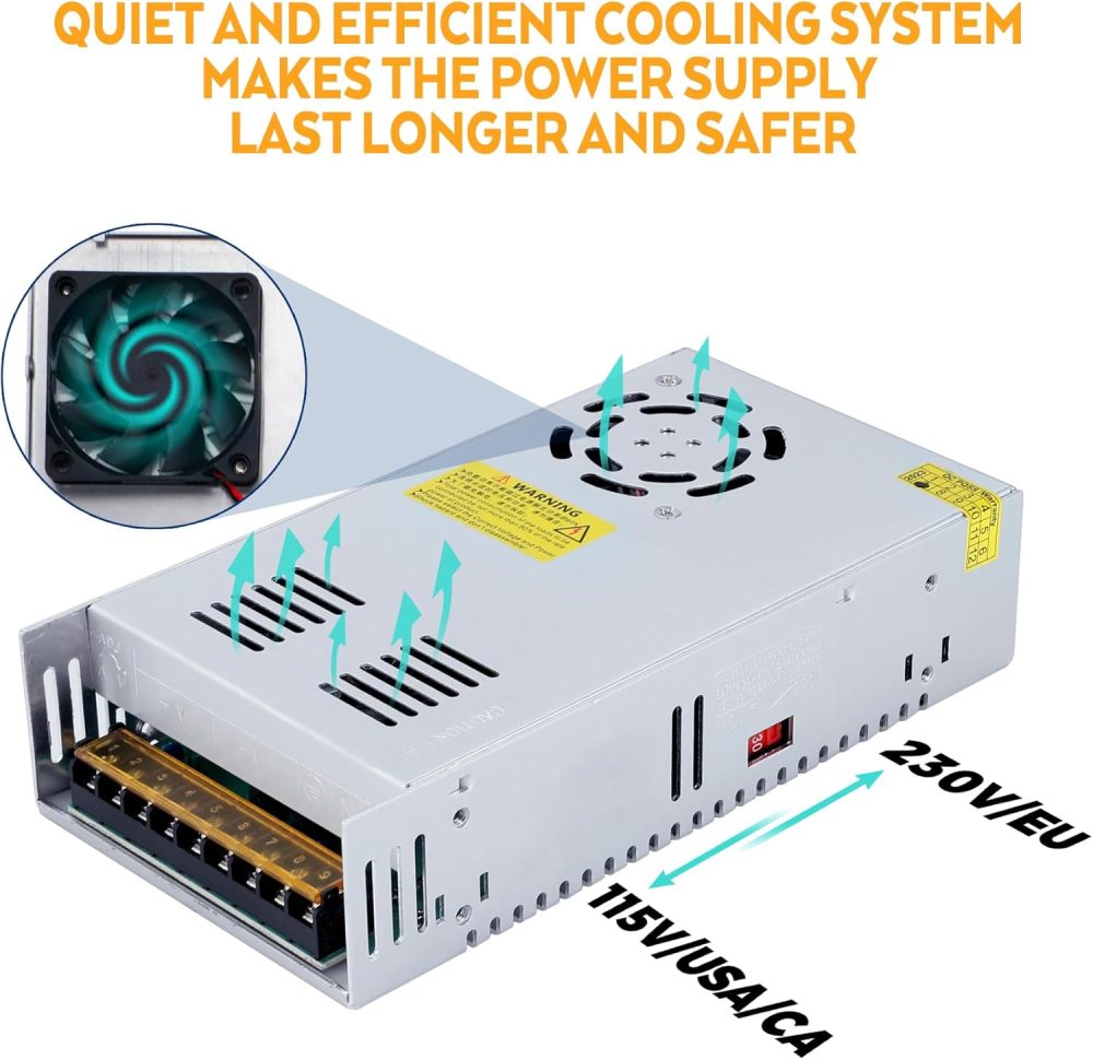 12V 50A 600W DC Switching Power supply Adapter PSU AC-DC 12Volt Industrial Transformer Converter 0-40/25amps LED drive Light Lamp Meter Electric Printer Semiconductor Motor Pump Fan Cool SMPS 110V/220 - Image 3