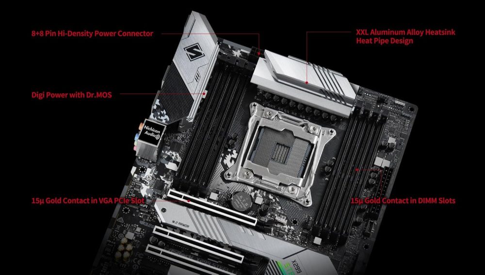 ASRock X299 Steel Legend LGA2066 ATX Motherboard | Intel Core X-Series | DDR4 4200+ (OC) | Dual M.2 | USB 3.2 Gen2x2 | Dual Intel LAN | 11 Phase Power | RGB Lighting - Image 3