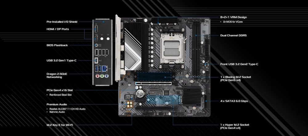 ASROCK B650M-HDV/M.2 Supports AMD Socket AM5 Ryzen 7000 Series Processors - Image 3