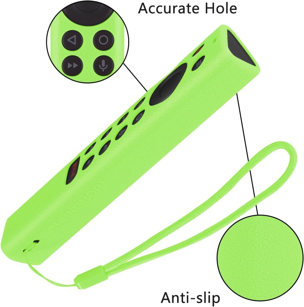 CHUNGHOP Protective Silicone Case for NVIDIA Shield TV Pro/4K HDR Remote, Anti-Lost with Glow in Dark Green - Image 3