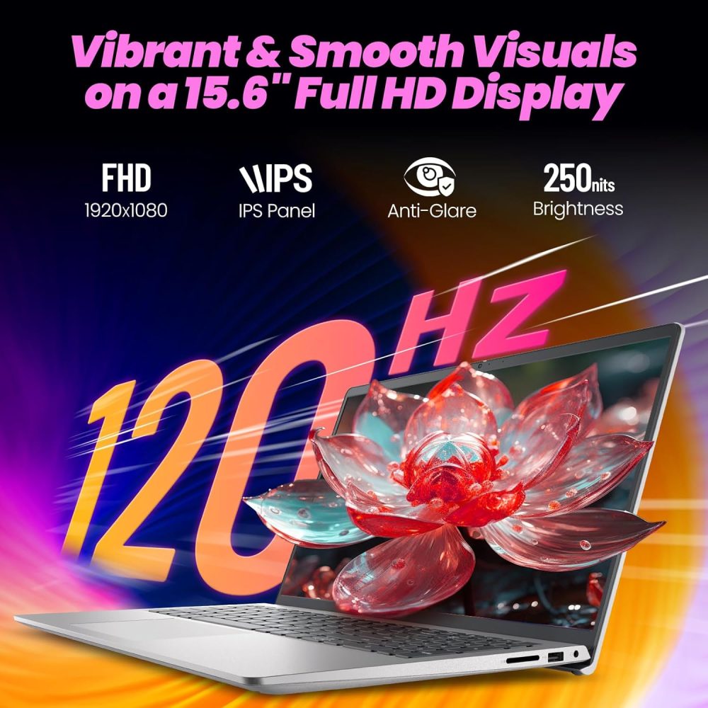 Dell 2025 Business Laptop Computer | 15.6" FHD 120Hz IPS Anti-Glare Display | Intel Core i7-1355U | Windows 11 Pro | Backlit Keyboard | Fingerprint | WiFi 6 | 32GB RAM + 1TB SSD - Image 3