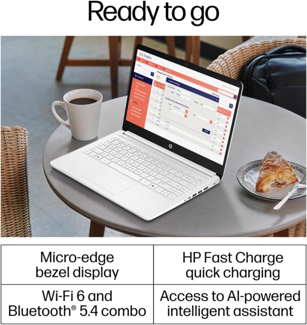 HP Ultra Slim Laptop for Students and Business | 1 Year Office 365 | 1.1TB Storage (1TB Cloud and 64GB Hard Drive) | Intel Quad-Core, 8GB RAM | Windows 11 Home w/o Earbuds - Image 3