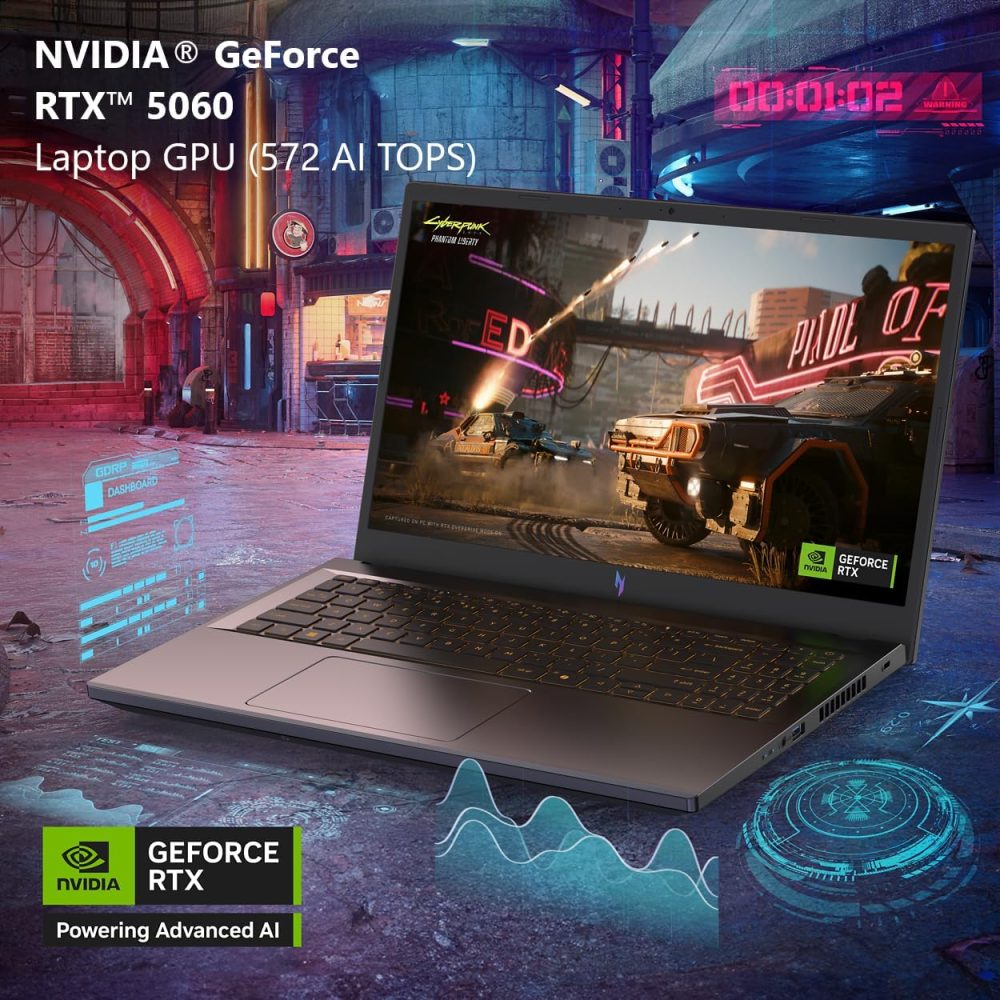 acer Nitro V Gaming Laptop | Intel Core i9-13900H Processor | NVIDIA GeForce RTX 5060 Laptop GPU | 15.6" FHD IPS 165Hz Display | 16GB DDR4 | 1TB Gen 4 SSD | Wi-Fi 6 | Backlit KB | ANV15-52-98KV - Image 3
