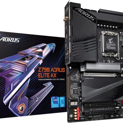GIGABYTE Z790 AORUS Elite AX (LGA 1700/ Intel Z790/ ATX/ DDR5/ Quad M.2/ PCIe 5.0/ USB 3.2 Gen2X2 Type-C/Intel WiFi 6E/ 2.5GbE LAN/Q-Flash Plus/PCIe EZ-Latch/Gaming Motherboard)
