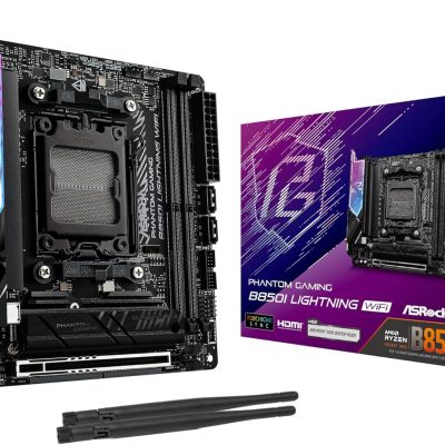ASRock AMD B850i Lightning WiFi 6E Socket AM5 Ryzen 9000/8000/7000 Series DDR5 8200+ (OC) MHz 128GB Mini ITX Motherboard M.2 SATA3 6.0 Gb/s PCIe 5.0 B850 BIOS Flashback