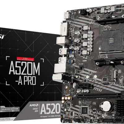 MSI A520M-A PRO V1 Gaming Motherboard (AMD Ryzen 5000