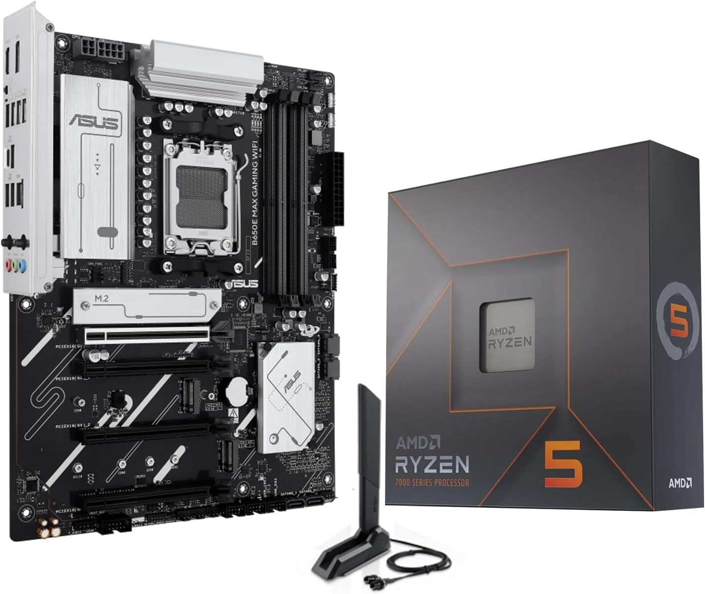 MICRO CENTER AMD Ryzen 5 7600X CPU Processor Bundle with ASUS B650E MAX Gaming WiFi AM5 ATX Motherboard (DDR5