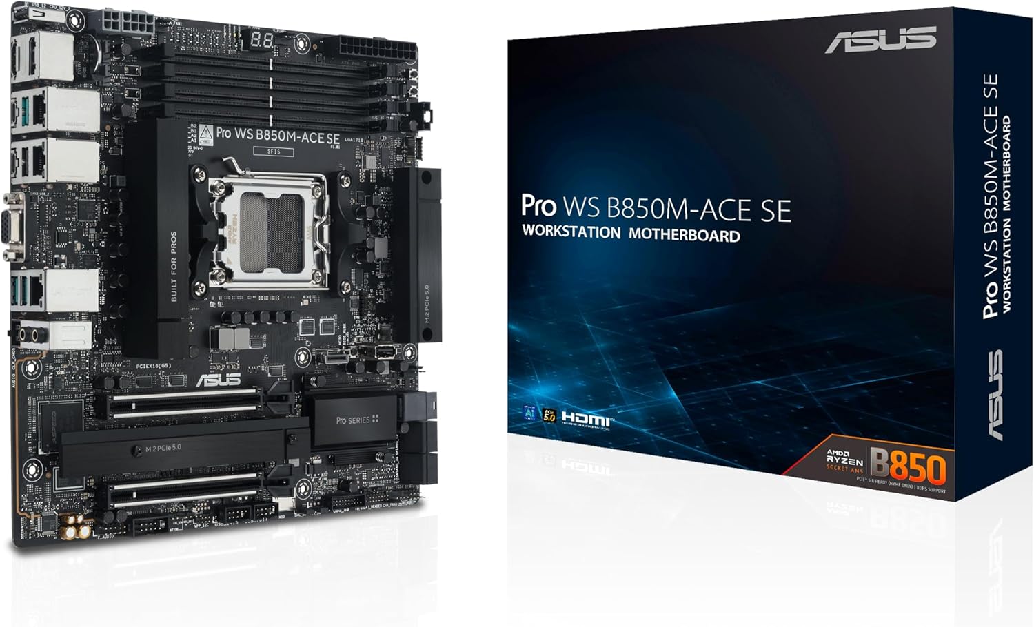 ASUS Pro WS B850M-ACE SE AMD AM5 B850 mATX MicroATX Business motherboard