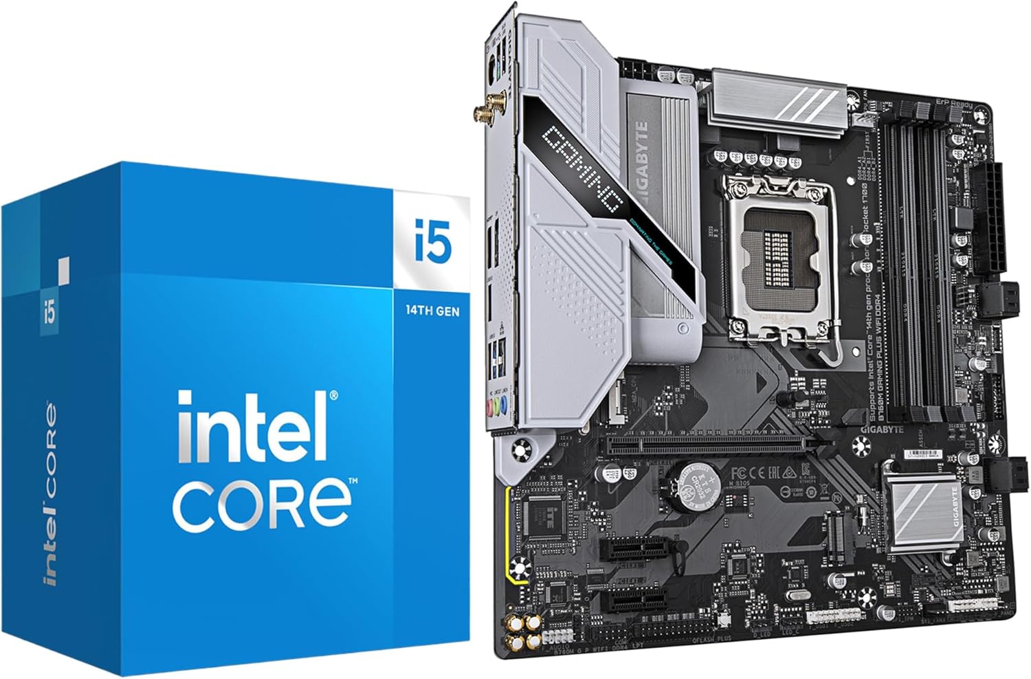 MICRO CENTER CPU Motherboard Combo - Core i5-14400 10cores Desktop Processor with GIGABYTE B760M Gaming Plus WiFi DDR4 LGA1700 Motherboard