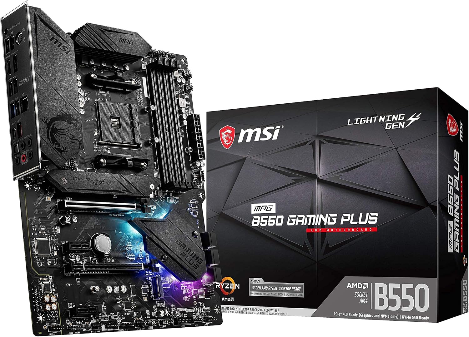 MSI MPG B550 GAMING PLUS Desktop Motherboard - AMD B550 Chipset - Socket AM4 - ATX