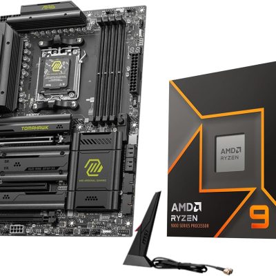Micro Center AMD Ryzen 9 9900X CPU Processor with MSI MAG X870E Tomahawk WiFi ATX Motherboard (DDR5