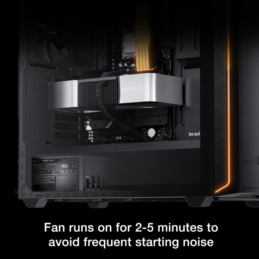 be quiet! Power Zone 2 1000W ATX 3.1 PSU | 80 Plus and Cybenetics Platinum Efficiency | Zero RPM Low-Noise Power Supply | PCIe 5.1 Ready | Black | BP008US - Image 4