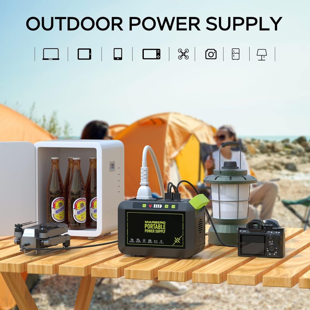 MARBERO Portable Power Station 88Wh Camping Lithium Battery Solar Generator Fast Charging with AC Outlet 120W Peak Power Bank(Solar Panel Optional) for Home Backup Outdoor Emergency RV Van Hunting - Image 4