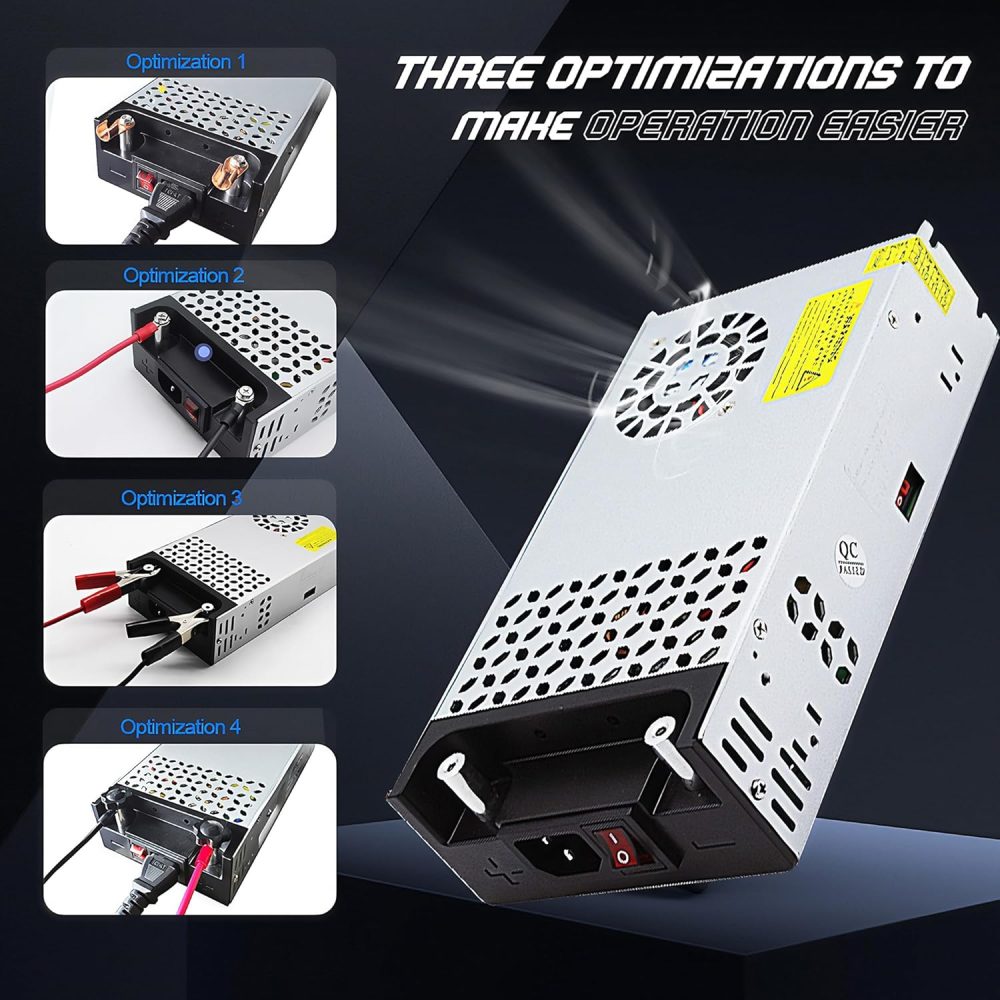 24V 50A 1200W Power Supply Switching Universal Regulated AC to DC Converter AC 110V 220V to DC 24V SMPS Transformer Driver Adapter for LED Strip Light, CCTV Camera, RV (DC24V-50A-1200W) - Image 4