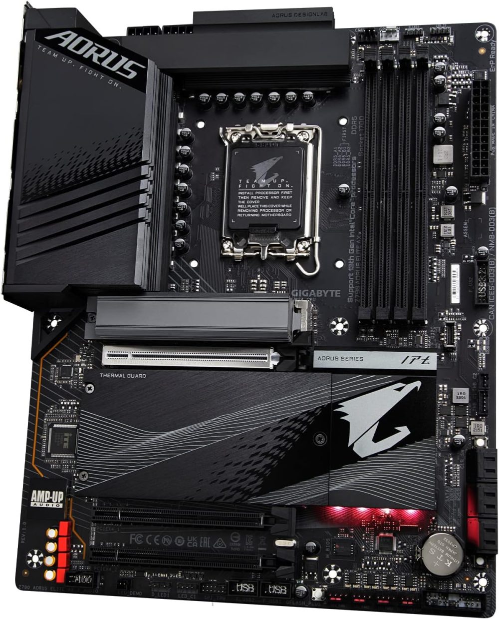 GIGABYTE Z790 AORUS Elite AX (LGA 1700/ Intel Z790/ ATX/ DDR5/ Quad M.2/ PCIe 5.0/ USB 3.2 Gen2X2 Type-C/Intel WiFi 6E/ 2.5GbE LAN/Q-Flash Plus/PCIe EZ-Latch/Gaming Motherboard) - Image 4