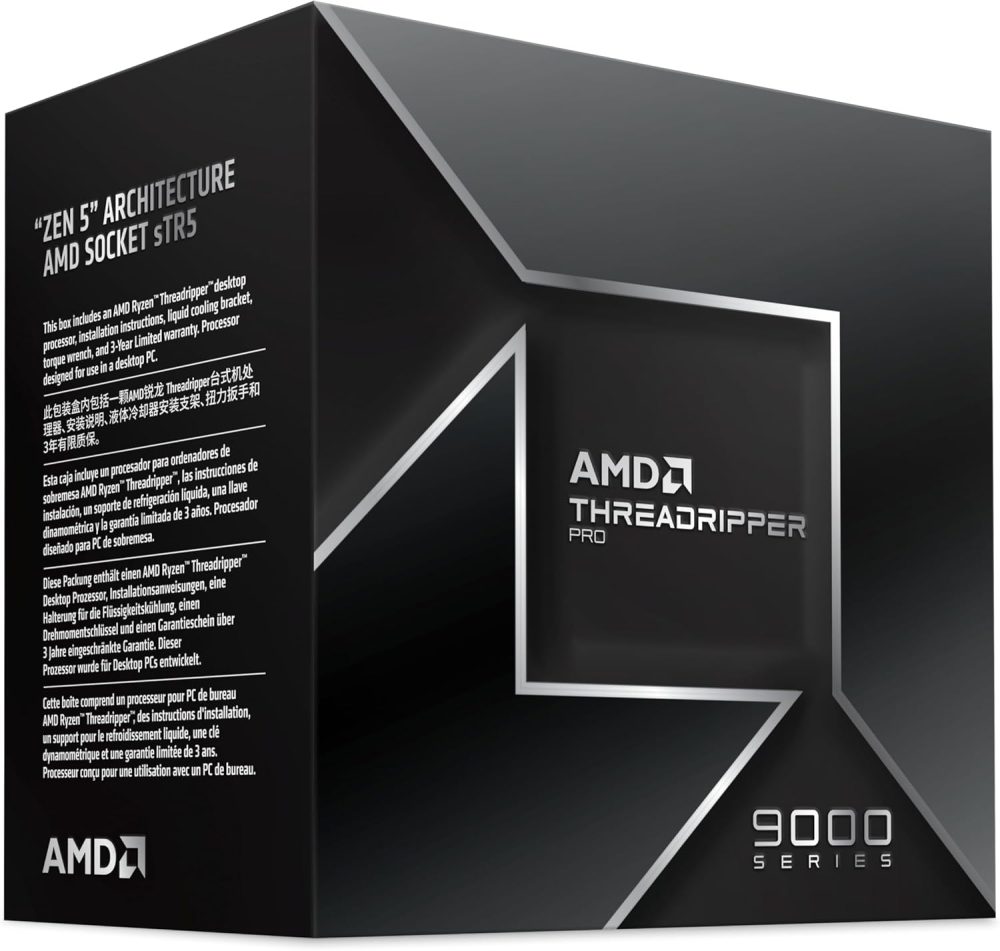 AMD Ryzen Threadripper PRO 9000 9995WX Hexanonaconta-core (96 Core) 2.50 GHz Processor - Box - 384 MB L3 Cache - 96 MB L2 Cache - 7.50 MB L1 Cache - 64-bit Processing - 4 nm - Socket sTR5 No Graphics - Image 4