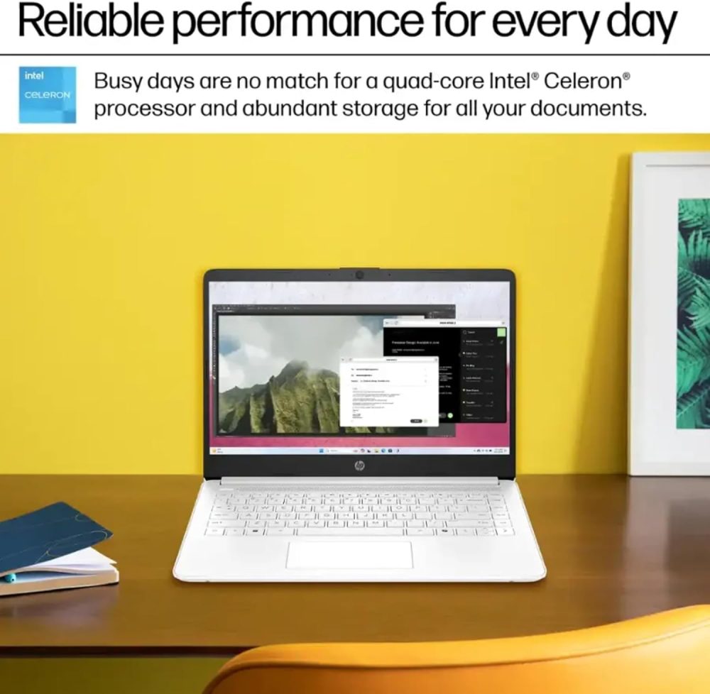 HP Ultra Slim Laptop for Students and Business | 1 Year Office 365 | 1.1TB Storage (1TB Cloud and 64GB Hard Drive) | Intel Quad-Core, 8GB RAM | Windows 11 Home w/o Earbuds - Image 4