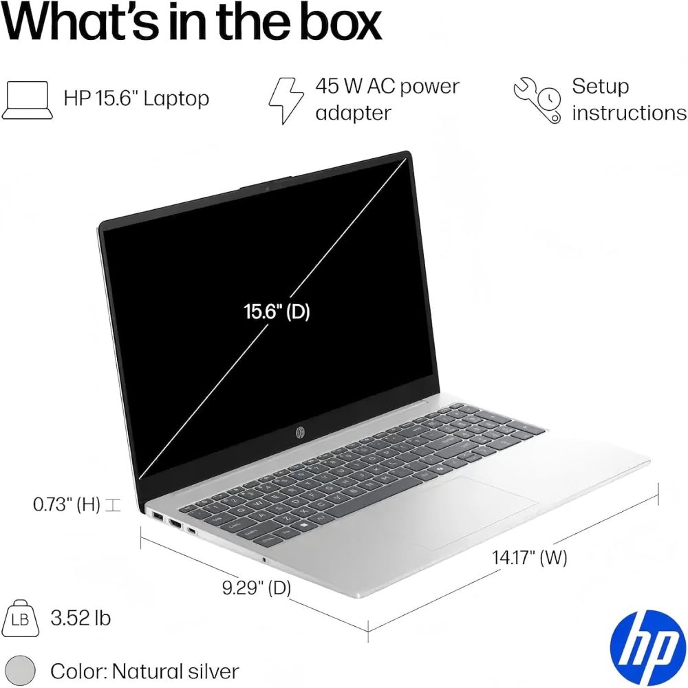FHD IPS Laptop Computer for College Students Study Home Private Webcam WiFi 6 Bluetooth 5.4 Win 11