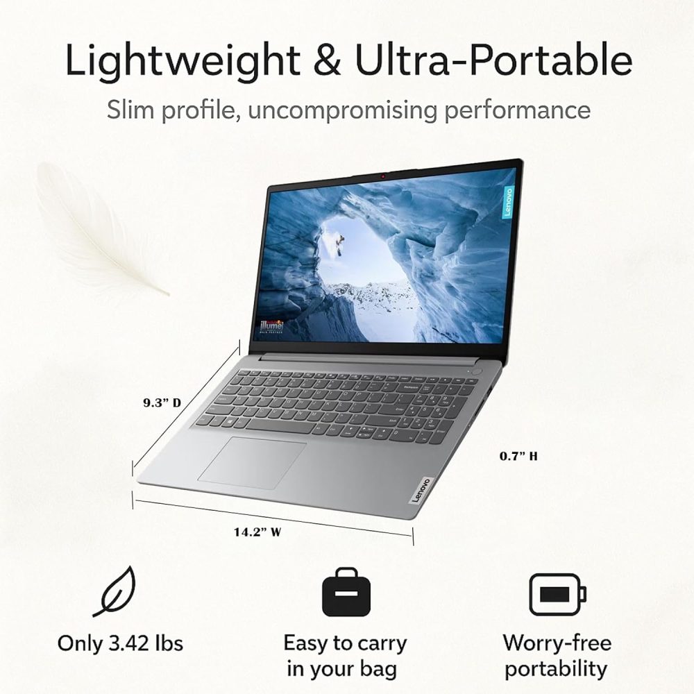 Lenovo Laptop | Intel Core | 15.6 Anti-Glare Screen | 1 Year Office 365 | 12GB RAM | 256GB SSD + 128GB eMMC | 1TB Cloud Storage | 11HR Battery | Windows 11 Pro | Wi-Fi 6 | WOWPC Recovery USB - Image 4