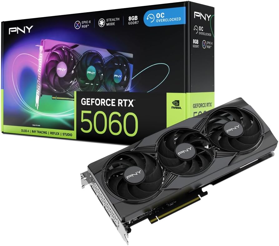 PNY NVIDIA GeForce RTX™ 5060 Epic-X™ ARGB OC Triple Fan