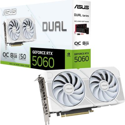ASUS Dual GeForce RTX™ 5060 8GB GDDR7 White OC Edition (PCIe 5.0