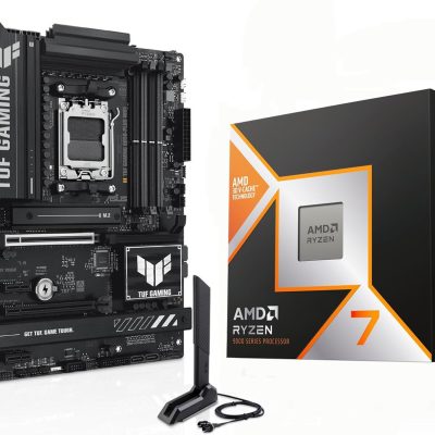 MICRO CENTER AMD Ryzen 7 9800X3D CPU Processor with ASUS TUF Gaming B850-PLUS WiFi AM5 ATX Motherboard (DDR5