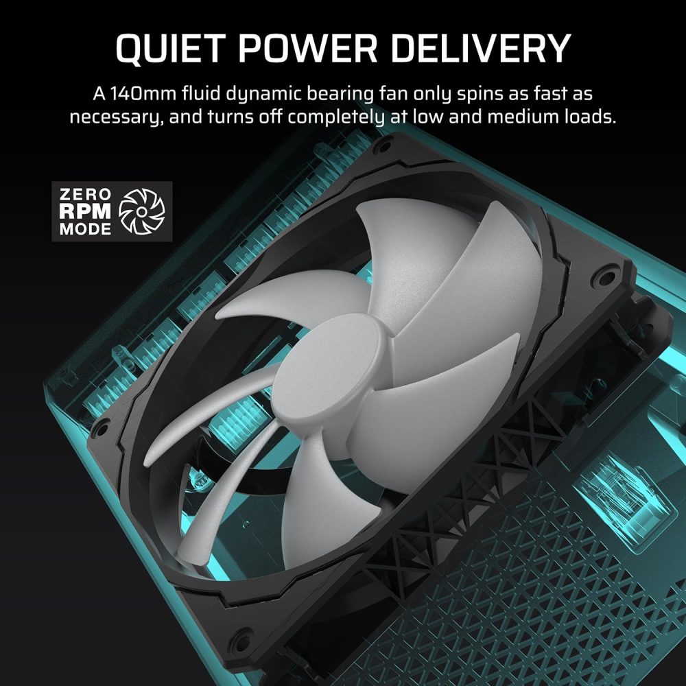 CORSAIR HX1500i (2025) Fully Modular Ultra-Low Noise ATX Power Supply with 12V-2x6 Cable – ATX 3.1 & PCIe 5.1 Compliant, Cybenetics Platinum Efficiency, Fluid Dynamic Bearing Fan – Black - Image 5