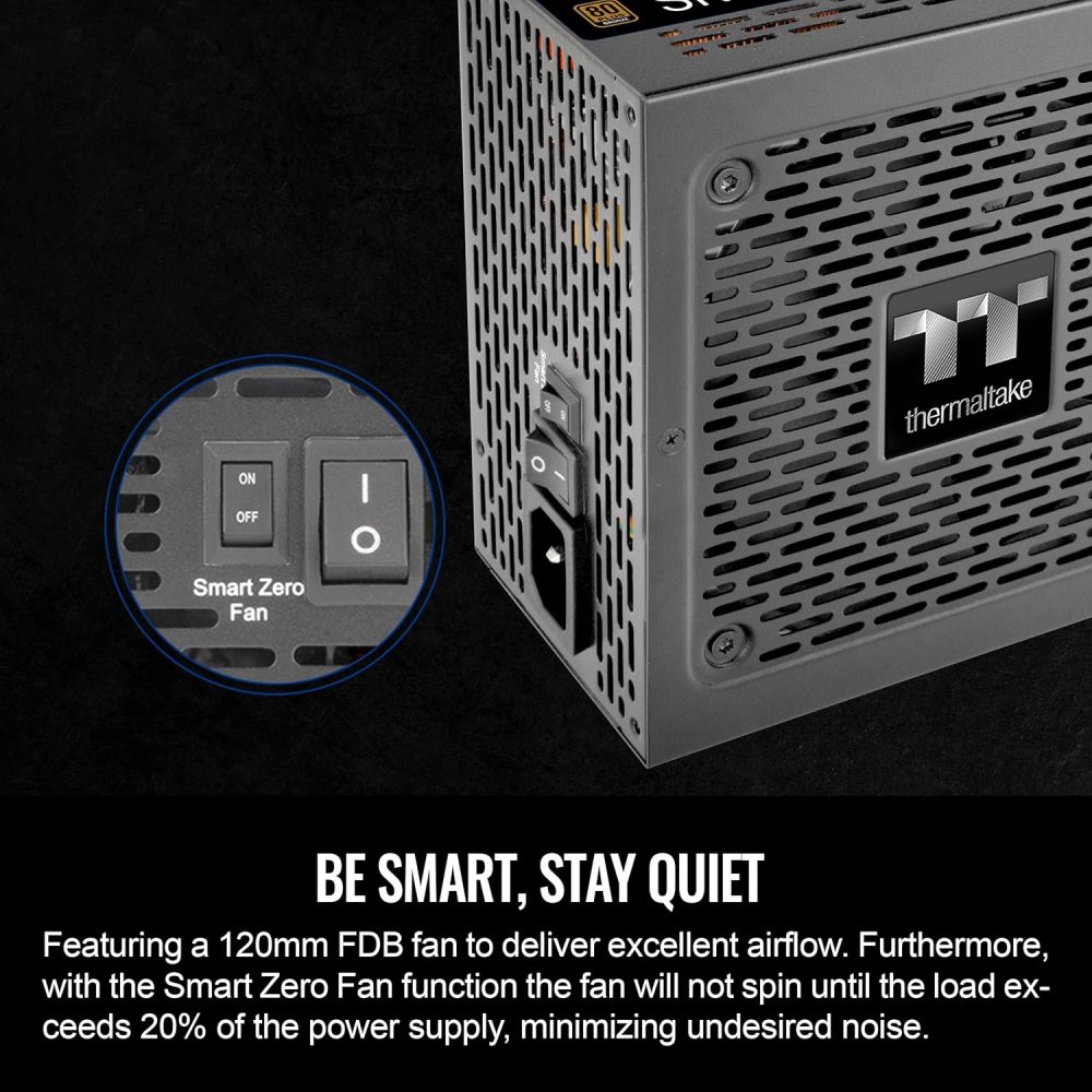 Thermaltake Smart BM3 650W 80Plus Bronze ATX 3.0 & PCIE 5.0 Ready Semi-Modular Power Supply; 105°C/221°F Japanese Capacitor; 5 Year Warranty; PS-SPD-0650MNFABU-3 - Image 5